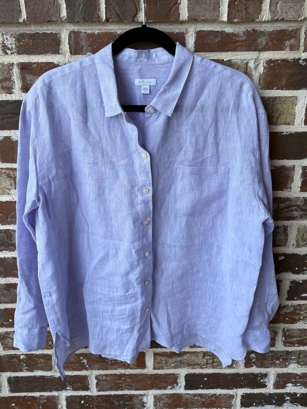 J Jill Love Linen Oversized Button Down Shirt Size MediumLavender - Picture 16 of 16